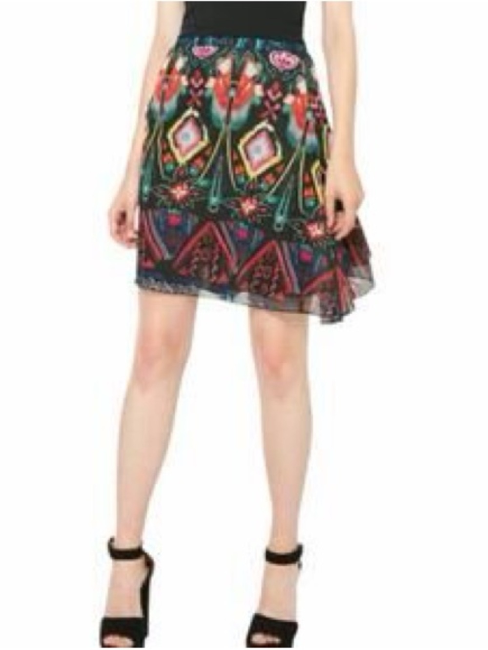 Desigual Camelia layered skirt XL